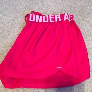 Under Armour pink shorts! Like new! adult sm!